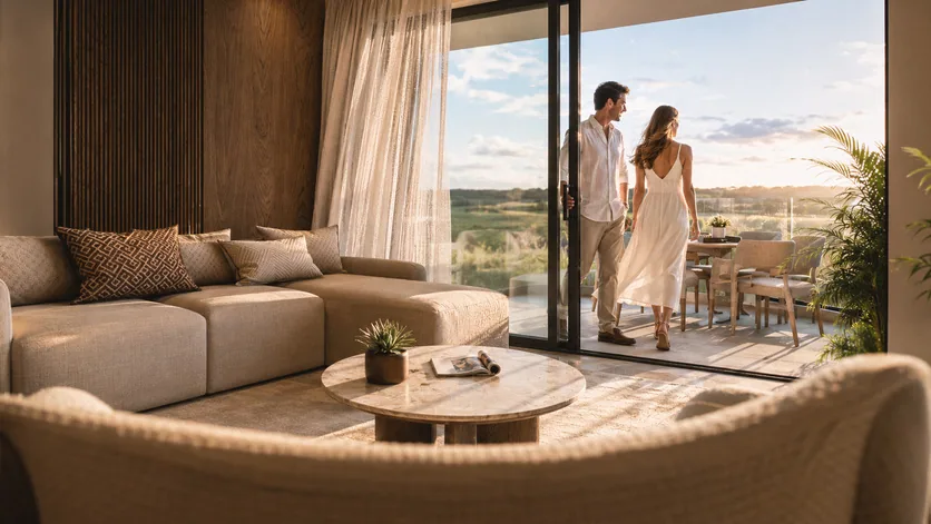 מרפסת מקורה ויציאה מהסלון ב-Coast View Residence