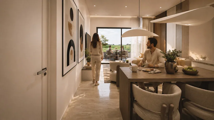 מסדרון הכניסה והמטבח בדירת Coast View Residence